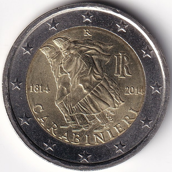 2 Euro Gedenkmünze Italien - 2014 - "200. Jahrtestag d. Carabinieri"