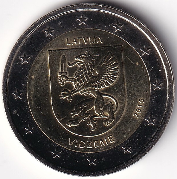2 Euro Gedenkmünze Lettland - 2016 - "Lettische Regionen und Grafschaften: Vidzeme"