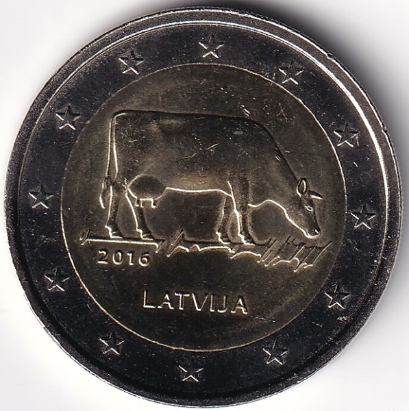 2 Euro Gedenkmünze Lettland - 2016 - "Lettisches Bauernvieh"