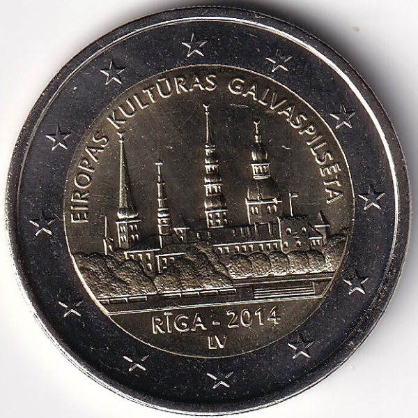 2 Euro Gedenkmünze Lettland - 2014 - "Riga, Kulturhaupstadt Europa 2014"