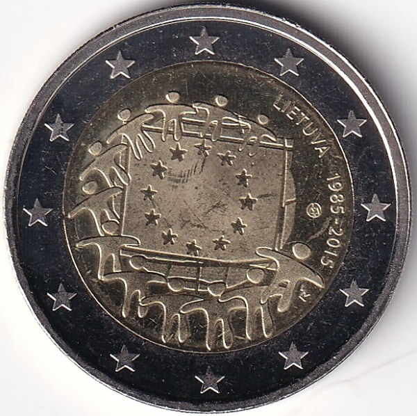 2 Euro Gedenkmünze Litauen - 2015 - "30 Jahre Europaflagge"