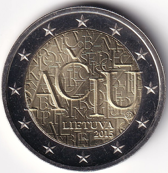 2 Euro Gedenkmünze Litauen - 2015 - "Litauische Sprache"