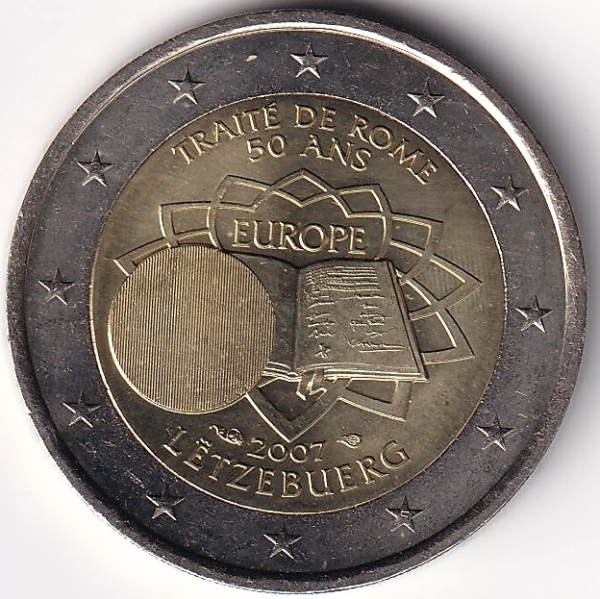2 Euro Gedenkmünze Luxemburg - 2007 - "Römische Verträge"