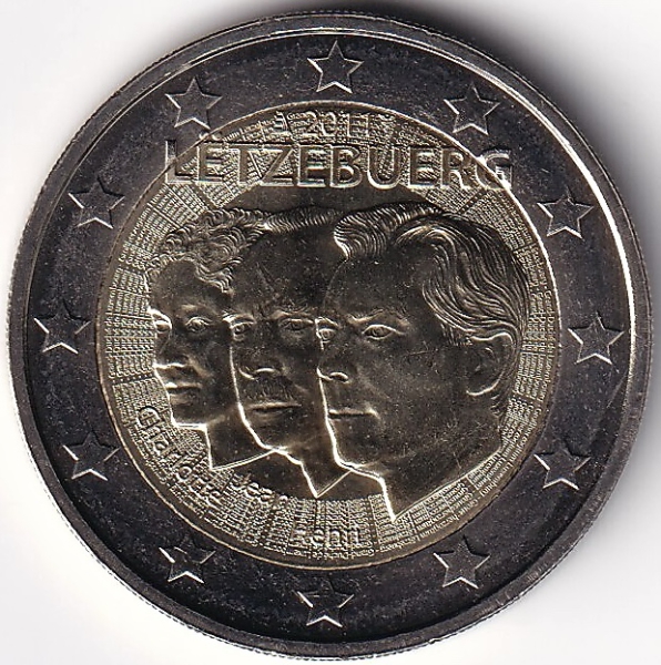 2 Euro Gedenkmünze Luxemburg - 2011 - "50. Jahrestag d. Ernenung Jeans zum Stadthalter"