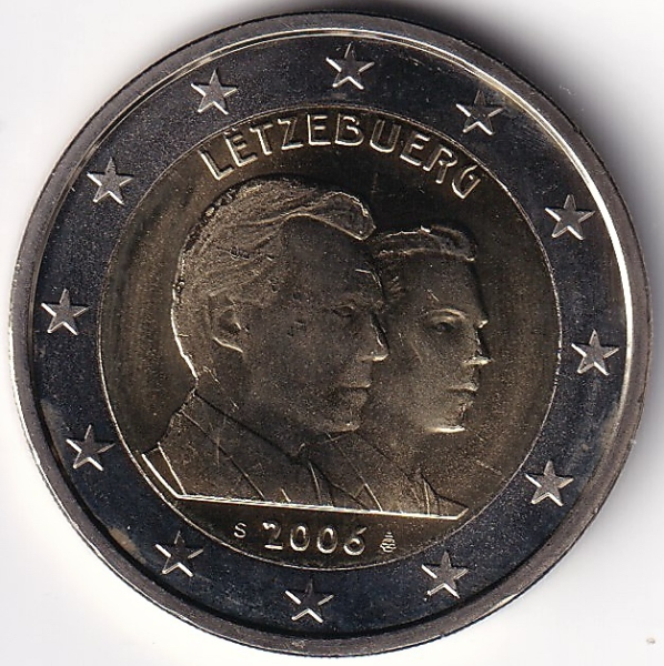 2 Euro Gedenkmünze Luxemburg - 2006 - "25. Geburtstag v. Erbgroßherzog Guillaume"