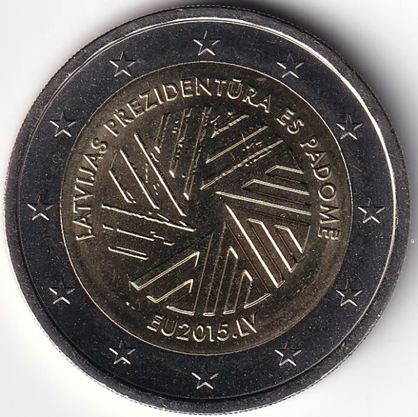 2 Euro Gedenkmünze Lettland - 2015 - "EU-Ratspräsidentschaft"