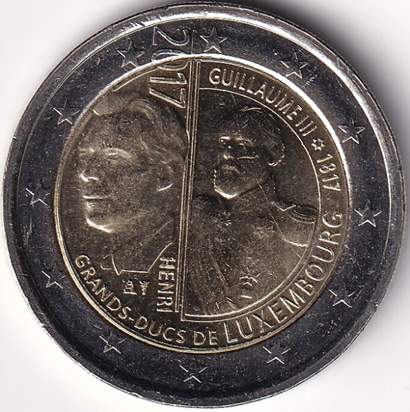 2 Euro Gedenkmünze Luxemburg - 2017 - "200. Geburtstag d. Großherzog Wilhelm III"