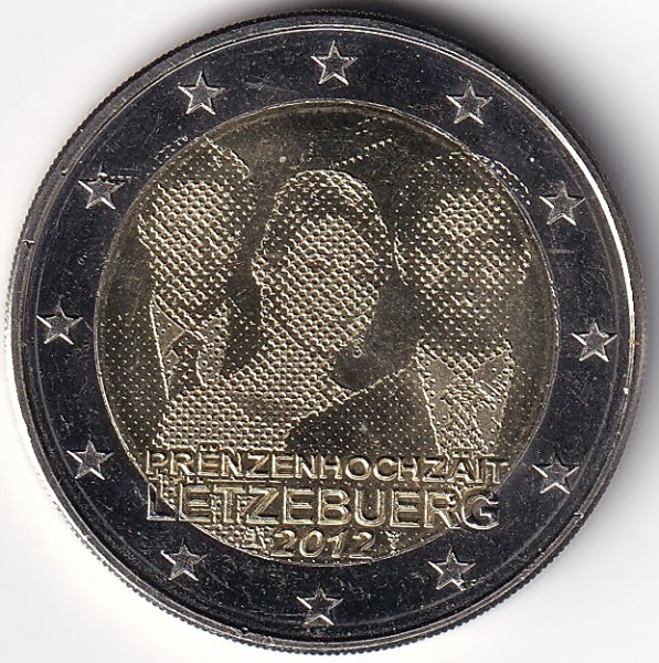 2 Euro Gedenkmünze Luxemburg - 2012 - "Hochzeit v. Guilaume mit Gräfin de Lannoy"