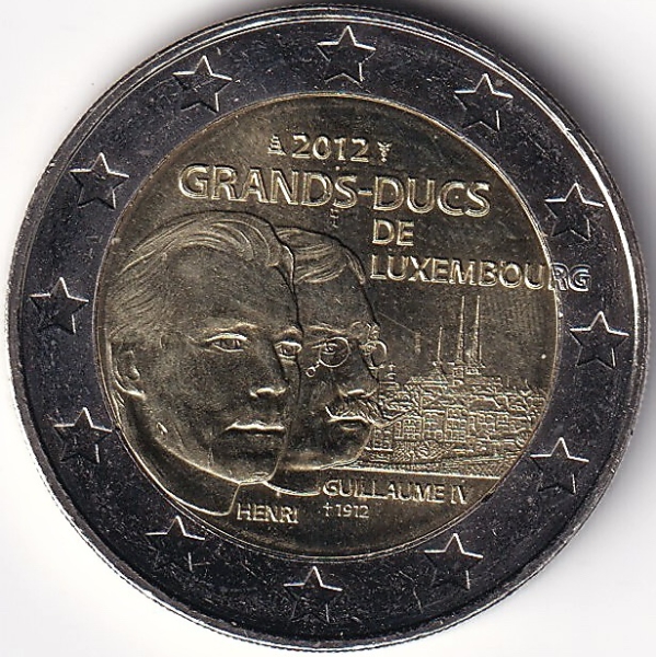 2 Euro Gedenkmünze Luxemburg - 2012 - "100. Todestag v. Wilhelm IV"