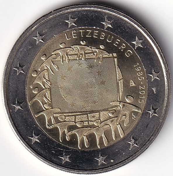 2 Euro Gedenkmünze Luxemburg - 2015 - "30 Jahre Europaflagge"