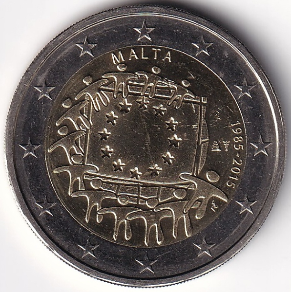 2 Euro Gedenkmünze Malta - 2015 - "30 Jahre Europaflagge"