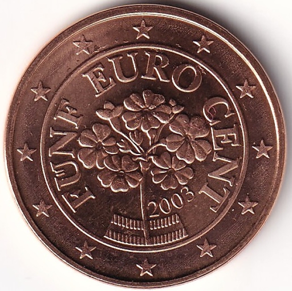5 Cent Münze Österreich - 2003 - "Alpenprimel"