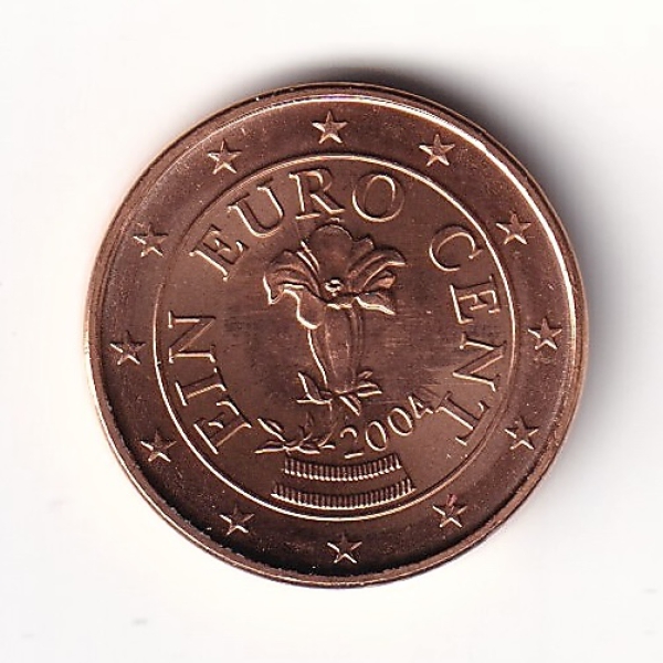 1 Cent Münze Österreich - 2004 - "Enzian"