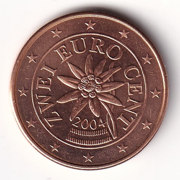 2 Cent Münze Österreich - 2004 - "Edelweiß"