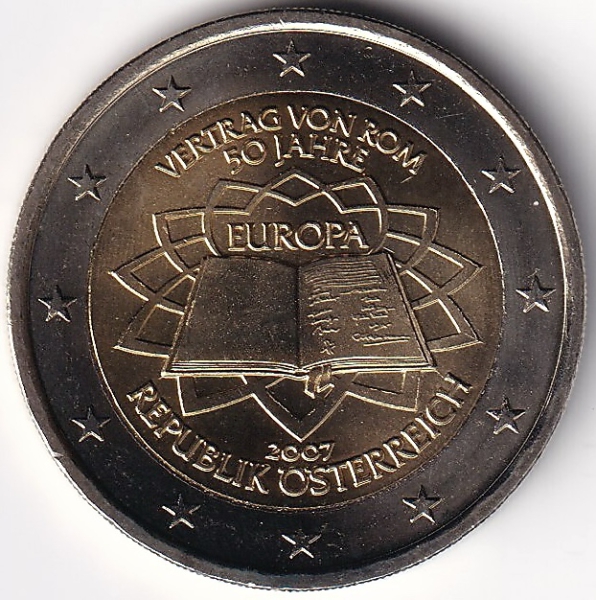 2 Euro Gedenkmünze Österreich - 2007 - "Römische Verträge"