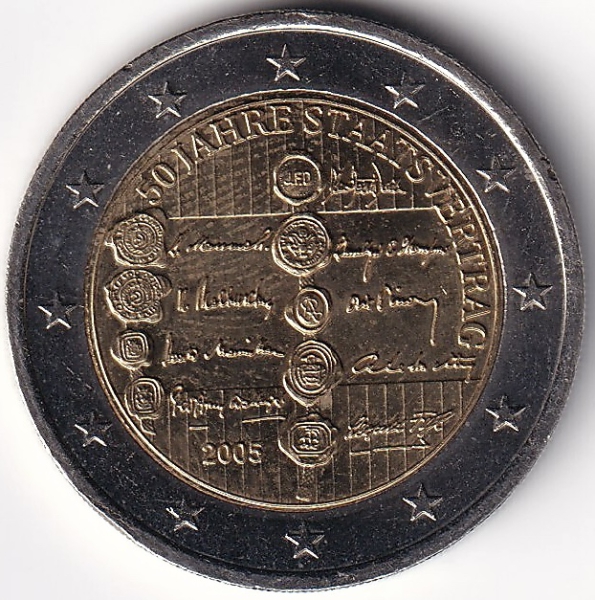 2 Euro Gedenkmünze Österreich - 2005 - "50 Jahre Staatsvertrag"