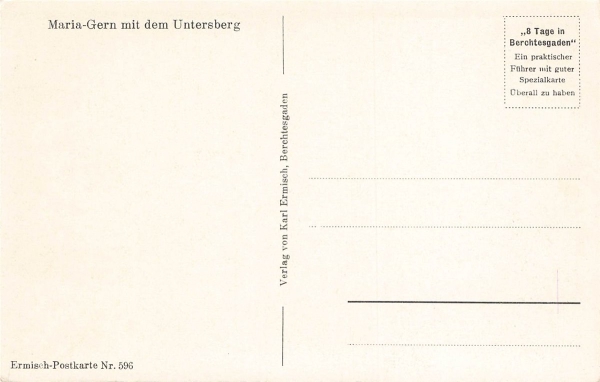 AK Berchtesgaden (83471), Maria-Gern mit dem Untersberg, n. gelaufen