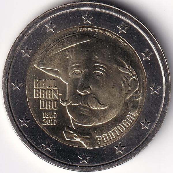 2 Euro Gedenkmünze Potugal - 2017 - "100. Geburtstag Raul Brandao"