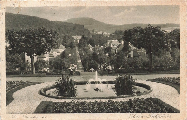 AK Bad Brückenau (83471), Blick vom Schoßhotel, gelaufen am 25.08.1927 (Bad Brückenau)
