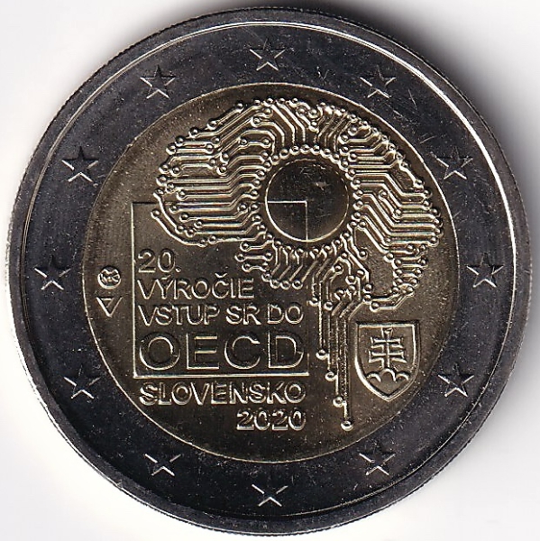 2 Euro Gedenkmünze Slowakei - 2016 - "20. Jahrestag des Beitritts zur OECD"