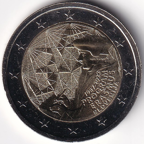 2 Euro Gedenkmünze Slowenien - 2022 - "35. Jahre Erasmus-Programm"