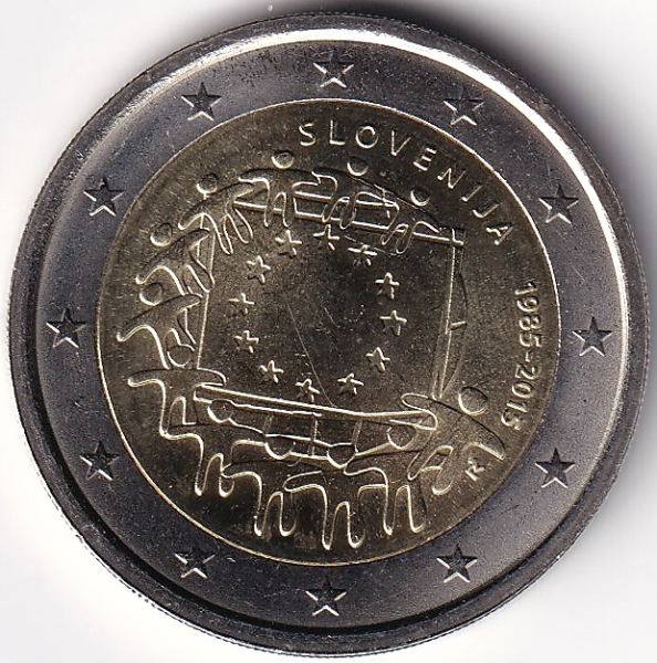 2 Euro Gedenkmünze Slowenien - 2015 - "30 Jahre Europaflagge"