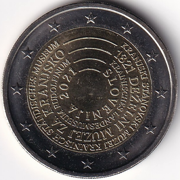2 Euro Gedenkmünze Slowenien - 2021 - "200 Jahre Regionalmuseum Kranj"