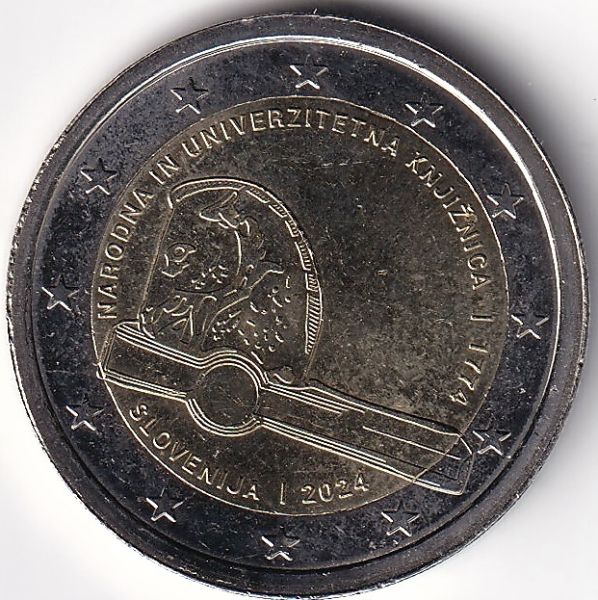 2 Euro Gedenkmünze Slowenien - 2024 - "250 Jahre National- u. Universitäts-Bibliothek"