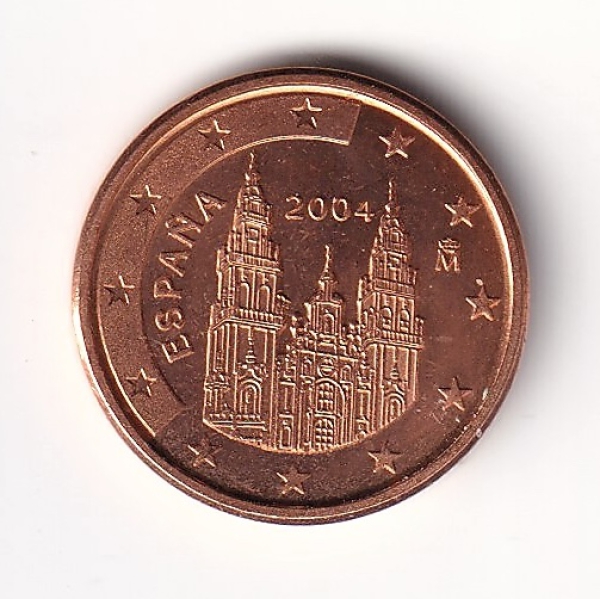 1 Cent Münze Spanien - 2004 - "Kathedrale von Santiago de Compostela"