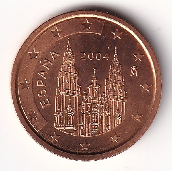 2 Cent Münze Spanien - 2004 - "Kathedrale von Santiago de Compostela"