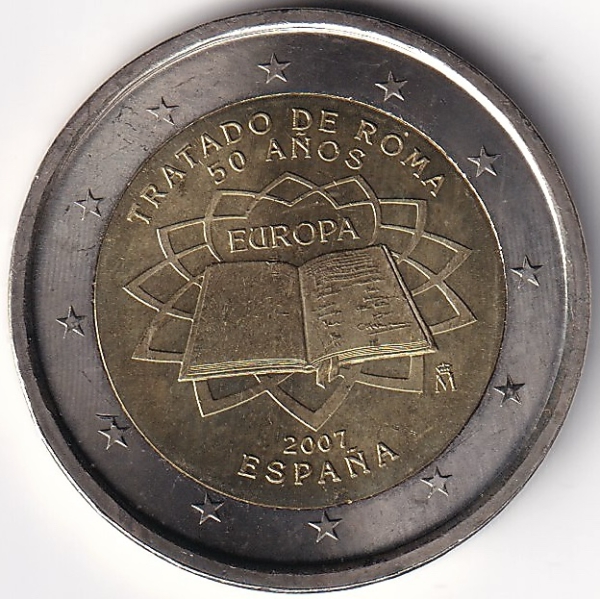 2 Euro Gedenkmünze Spanien - 2007 - "Römische Verträge"