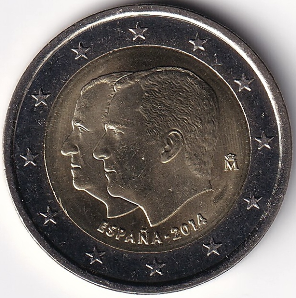 2 Euro Gedenkmünze Spanien - 2014 - "Proklamation v. Felipe VI zum König"
