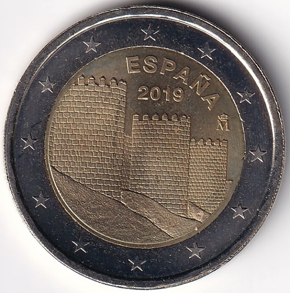 2 Euro Gedenkmünze Spanien - 2019 - "UNESCO - Altstadt von Avilia"