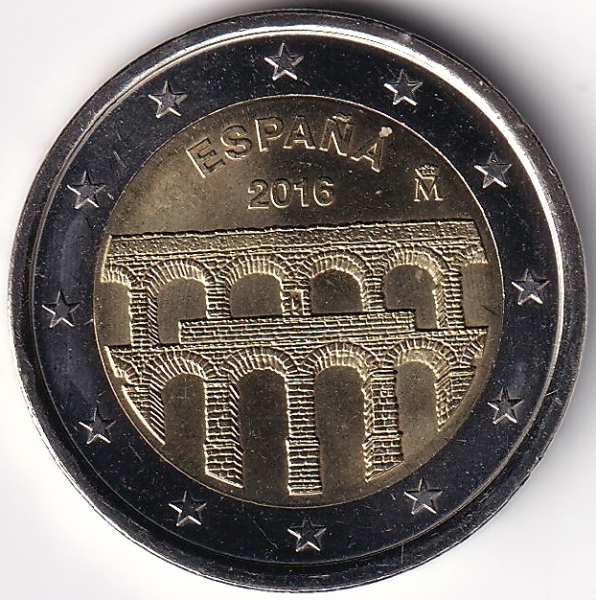 2 Euro Gedenkmünze Spanien - 2016 - "UNESCO - Aquadukt v. Segovia"