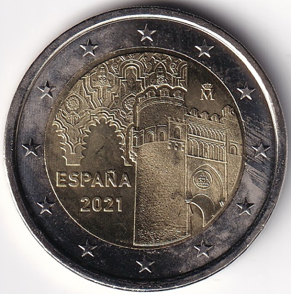 2 Euro Gedenkmünze Spanien - 2021 - "Historische Stadt v. Toledo"