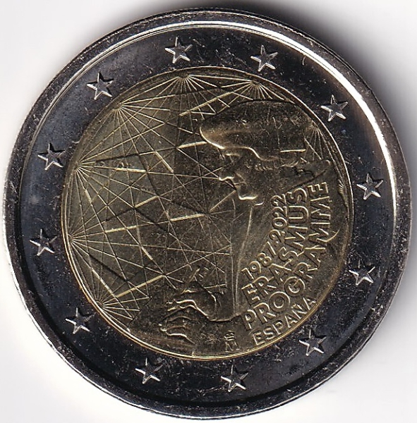 2 Euro Gedenkmünze Spanien - 2022 - "35 Jahre Erasmus-Programm"