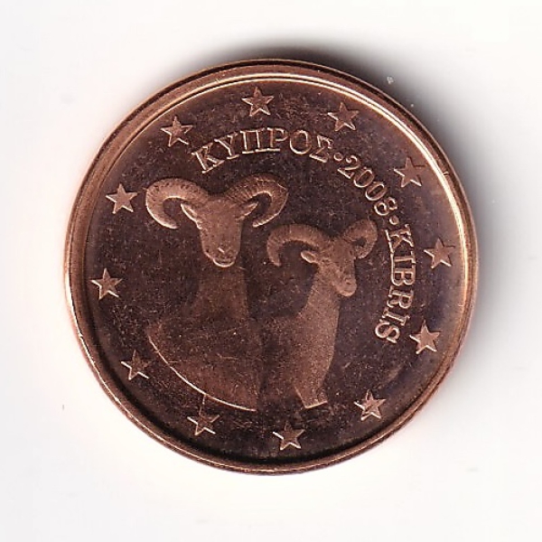 1 Cent Münze Zypern - 2008 - "Mufflons"