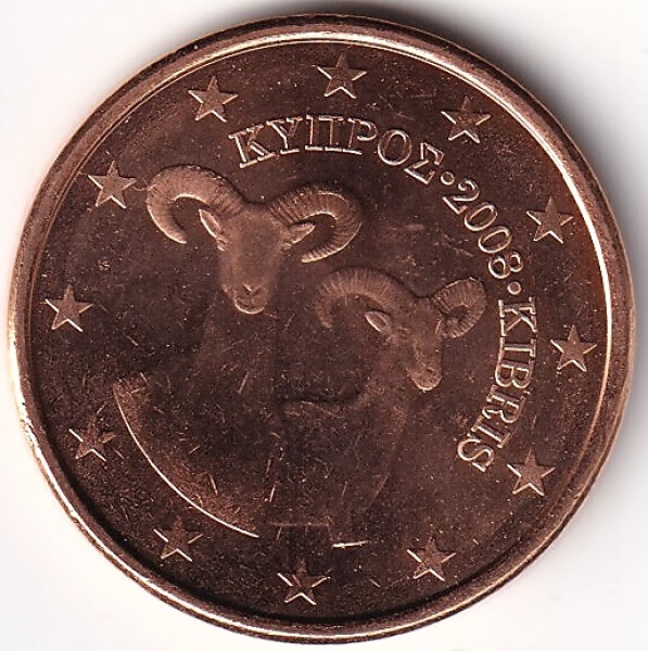 5 Cent Münze Zypern - 2008 - "Mufflons"