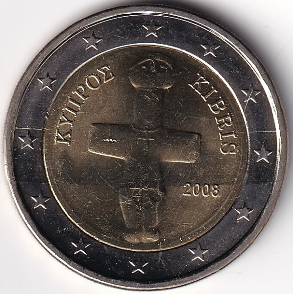 2 Euro Münze Zypern - 2008 - "Idol von Pomos"