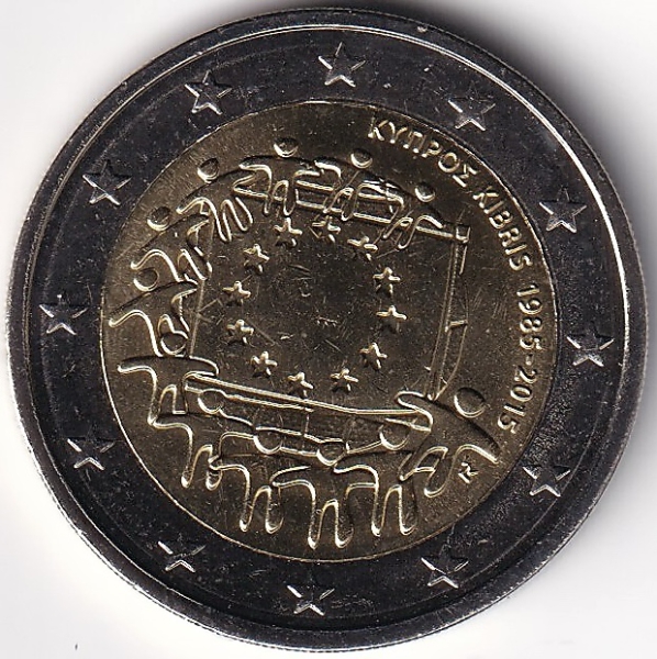 2 Euro Gedenkmünze Zypern - 2015 - "30 Jahre Europaflagge"
