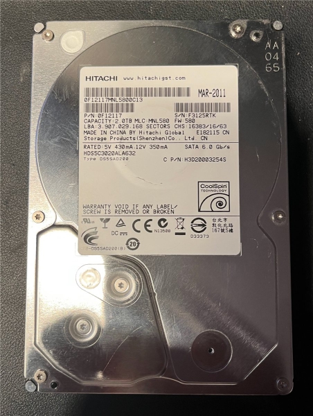 Hitachi, 2 TB, HDS5C3020ALA632, SATA HDD Festplatte