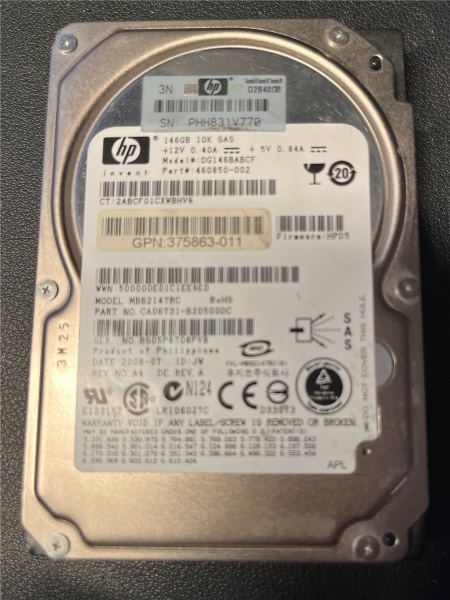 HP, 164 GB, Model: MBB2147RC, SATA HDD Festplatte