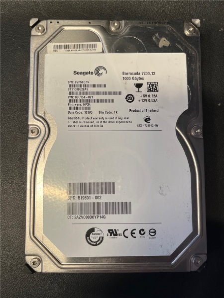 Seagate  Barracuda, 1TB, 9VP5FG1N, SATA HDD Festplatte