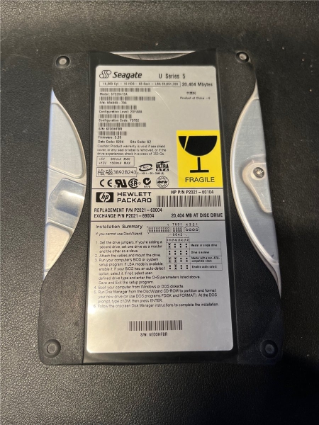 Seagate U Serie 5, 20,4 GB, Model: ST320413A, HDD Festplatte