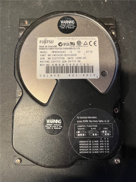 Fujitsu, Model: MPB3032AT, 3,24 GB, HDD Festplatte