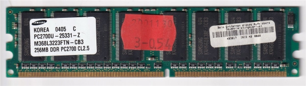 SAMSUNG, 256 MB, Model: M368L3223ETN-CB3 - CB3, PC2700U