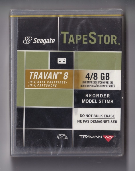 Seagate, Data Tape Cartridge, Travan 8 Datenkassette 4/8GB (OVP)
