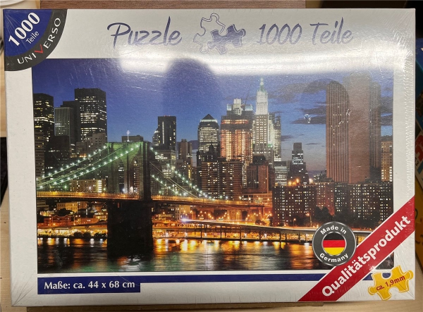 1000 Pieces Jigsaw Puzzle, PUZZLE 1000, "Brocklyn Bridge"