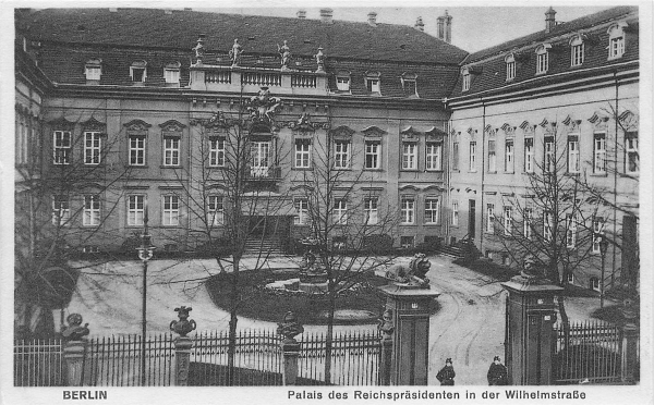 AK Berlin (10115), Palais des Reichspräsidenten in der Wilhelmstraße, n. gelaufen