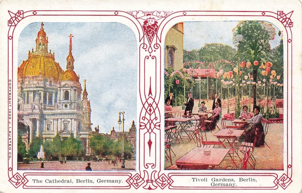 AK Berlin (10115), The Cathedral & Tivoli Gardens, Berlin, Germany, n. gelaufen
